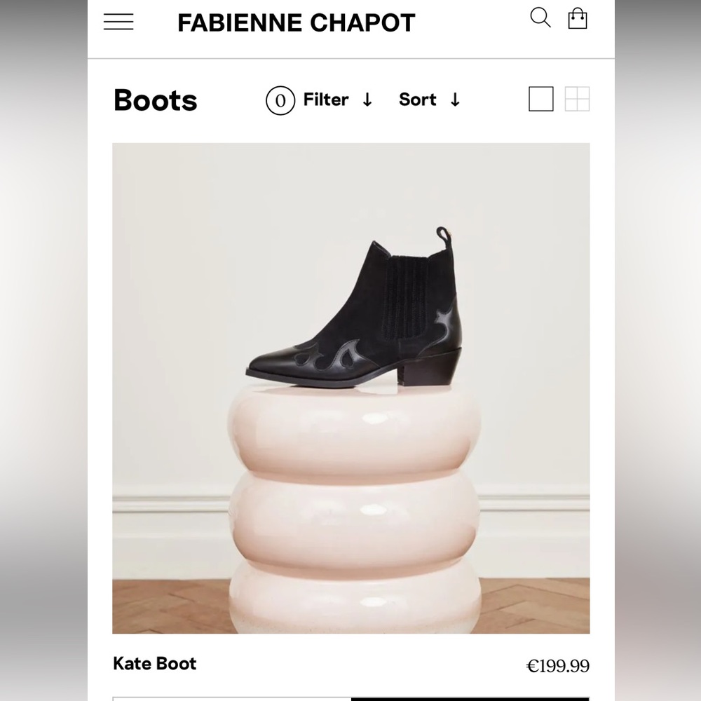 NEW ๐ฅ Designer Fabienne Chapot Black ๐ฏ %Leather Ankle Boots - Picture 10 of 11
